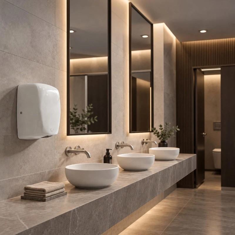 Secador de m�os branco com sensor autom�tico Hitflow
