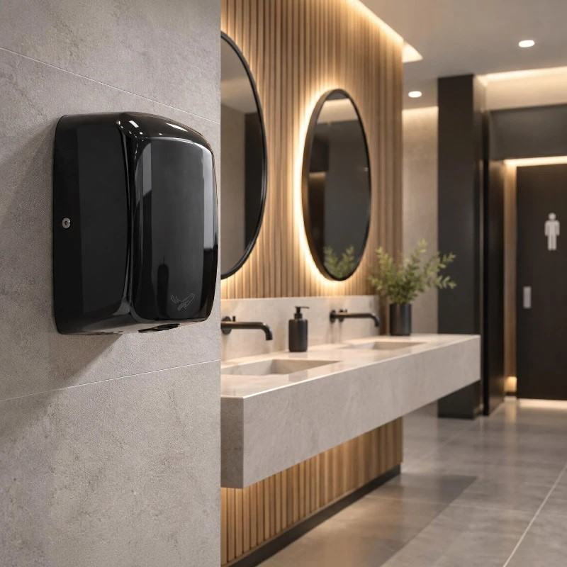Secador de m�os preto com sensor autom�tico Hitflow