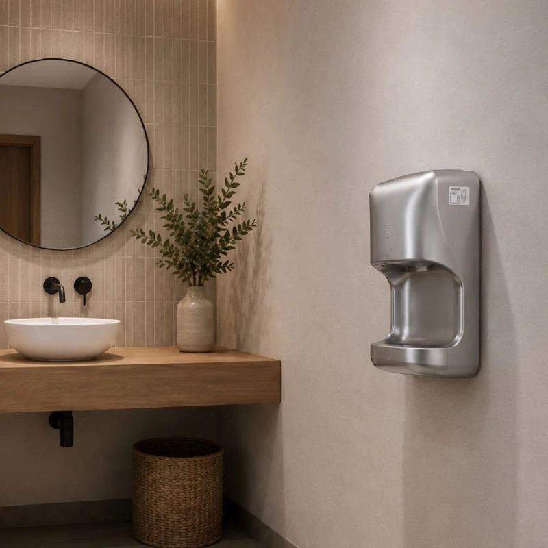 Secador de m�os prateado com sensor autom�tico Cleanflow