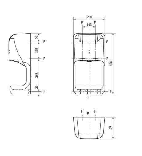 Secador de m�os prateado com sensor autom�tico Cleanflow