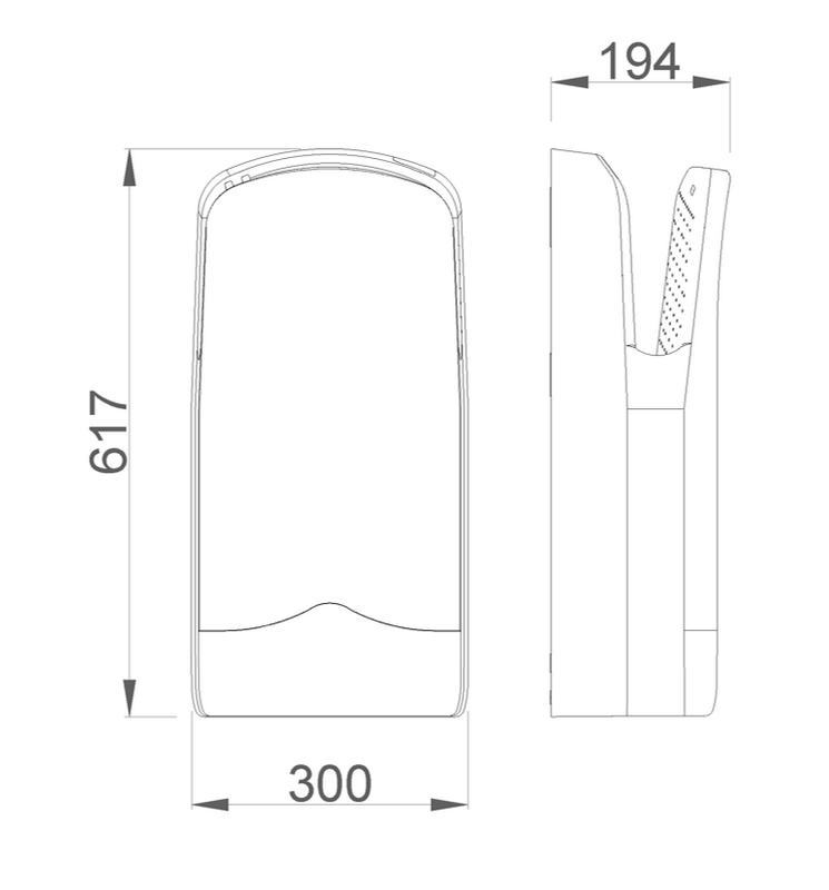 Secador de m�os V-JET  V300 cinza prateado