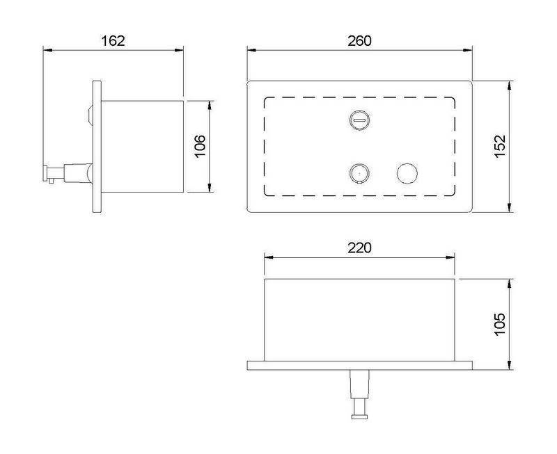 Saboneteira de sabonete para encastrar horizontal. 1200ml Acabamento cetim 