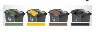 Contentor de 1100  litros + Tampa Plana e Dupla 