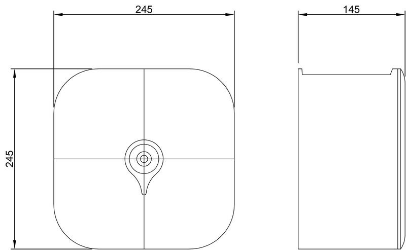 Porta rolos de papel higi�nico com extra��o central. Acabamento em ABS branco e preto