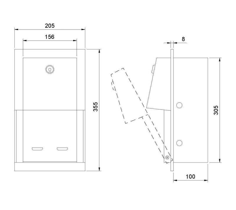 Porta rolo vertical duplo de a�o inoxid�vel para rolos de papel higi�nico dom�stico. Acabamento em cetim