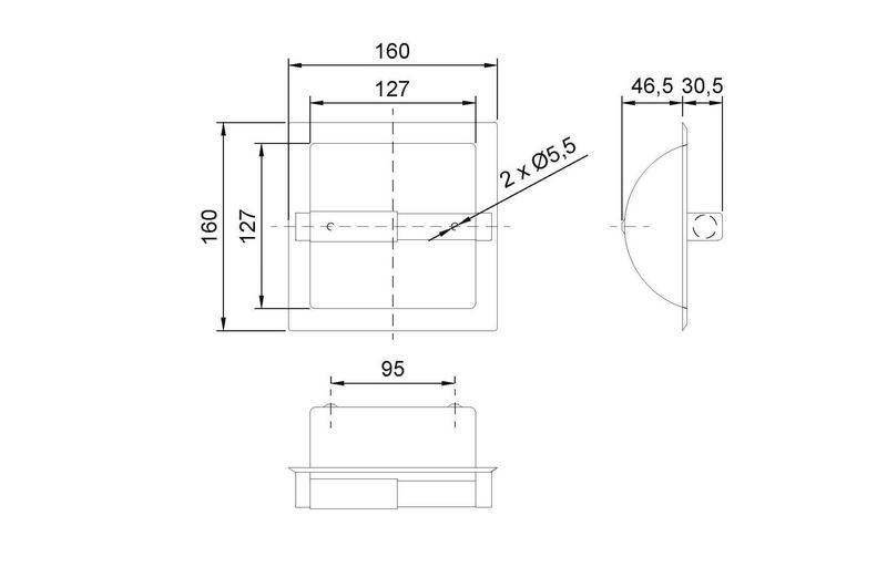 Porta de rolo de papel higi�nico de a�o inoxid�vel de rolo higi�nico simples sem tampa. Acabamento acetinado
