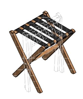 Porta-malas em madeira maci�a
