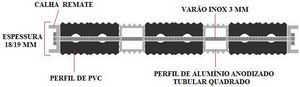 Tapete alumnio tubular quadrado estriado 15x15x1.5mm PREO M2 