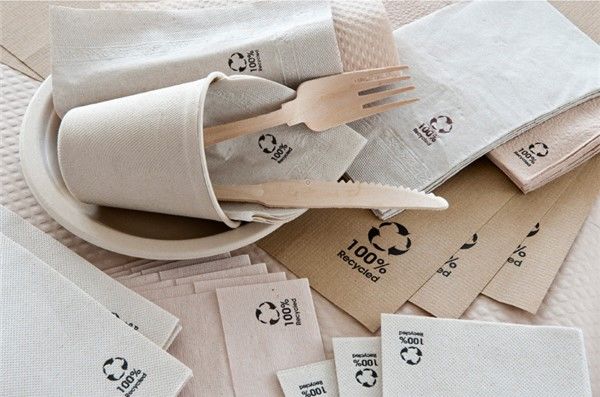 GUARDANAPOS ECOLABEL 2 FOLHAS 18 G/M2 33x33 CM NATURAL TISSUE RECICLADO
