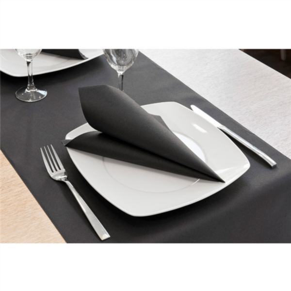 ROLO T�TE � T�TE PR�. 120CM (20 SER.) 55 G/M2 0,40x24 M PRETO AIRLAID (6 UNIDADE)