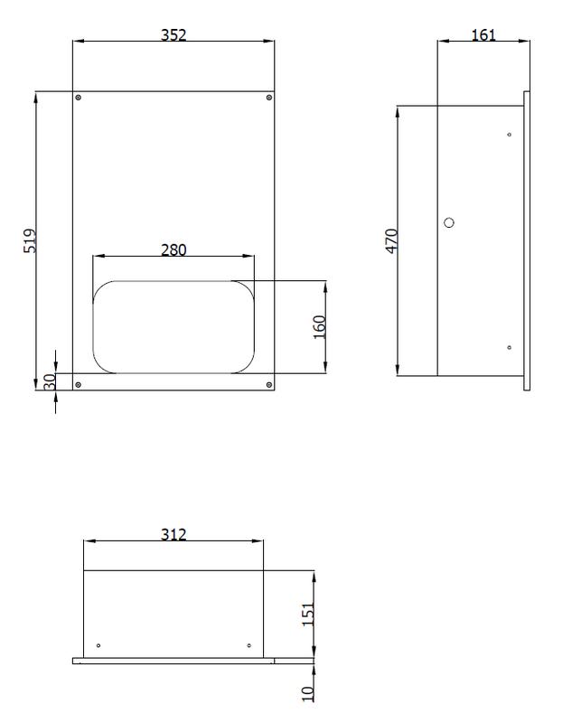 M�vel compacto embutido c secador de m�os,modelo BigFlow evo