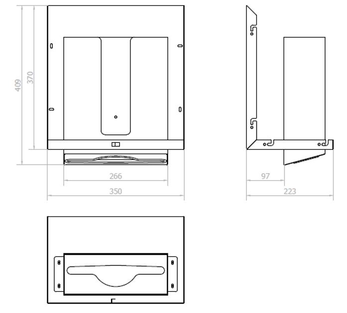 Artigo para o sistema multi-m�dulos MUMO equipado com um dispensador manual de toalhas de papel.