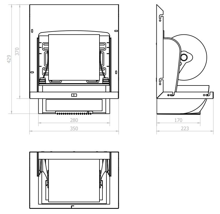 Artigo para o sistema multi-m�dulo MUMO equipado com dispensador autom�tico e cortador manual de toalhas de papel. 