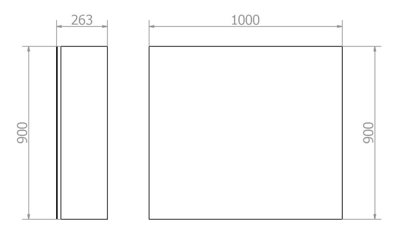 M�vel compacto MUMO de 1000 mm. 