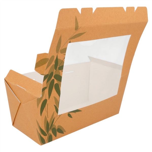 Caixas C/Janela P/SANDWICH - Grande FEEL GREEN 300 G/M2 20,5x9x9 CM Castanho Cartolina (25 UNIDADE)
