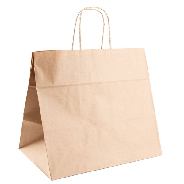SACOS SOS CATERING COM ASAS 90 G/M2 32+21x28,5 CM NATURAL KRAFT CAIXA 250 UNIDADES 