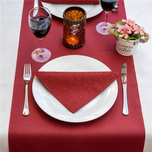 ROLO T�TE � T�TE PR�. 120CM (20 SER.) 55 G/M2 0,40x24 M BORDEAUX AIRLAID (6 UNIDADE)