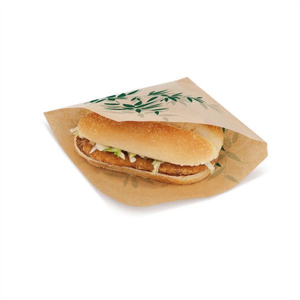 PAPEL ANTI-GORDURA ABERTO 2 LADOS FAST FOOD 'FEEL GREEN' 34 G/M2 16x16,5 CM NATURAL PERG.ANTI-GORDURA (500 UNIDADE)