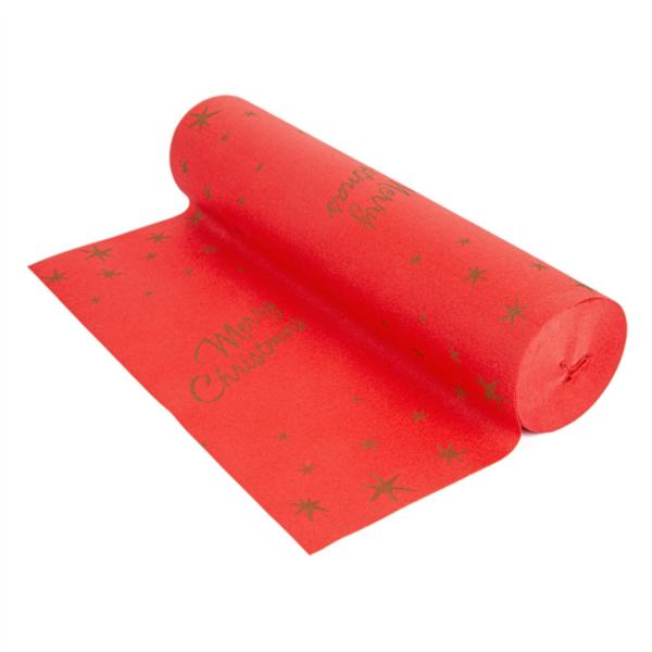 ROLO TETE A TETE (20 SERVI�OS) 'MERRY CHRISTMAS' 55 G/M2 0,40x24 M ENCARNADO AIRLAID (6 UNIDADE)