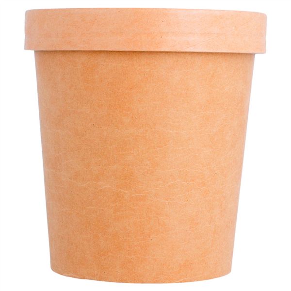 Terrina/Potes  para Sopa Com Tampa  960 ML NATURAL KRAFT  Pack 25 Unidades 