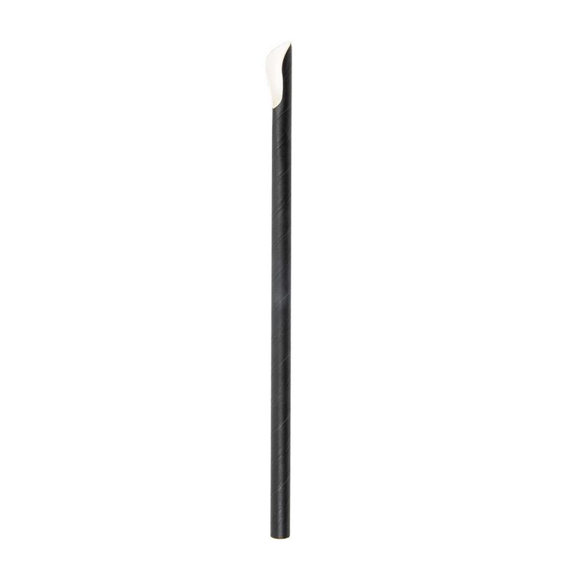 PALHINHAS COM COLHER EMBALADAS INDIVIDUALMENTE BRANCO 0,8x21 CM PRETO PAPEL  100 UNIDADE