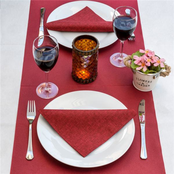ROLO T�TE � T�TE PR�. 120CM (20 SER.) JAZZ 55 G/M2 0,40x24 M BORDEAUX AIRLAID (6 UNIDADE)