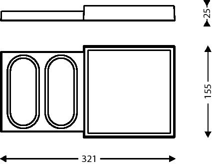 Bandeja / Tabuleiro Orchestro para casa de banho, Preta