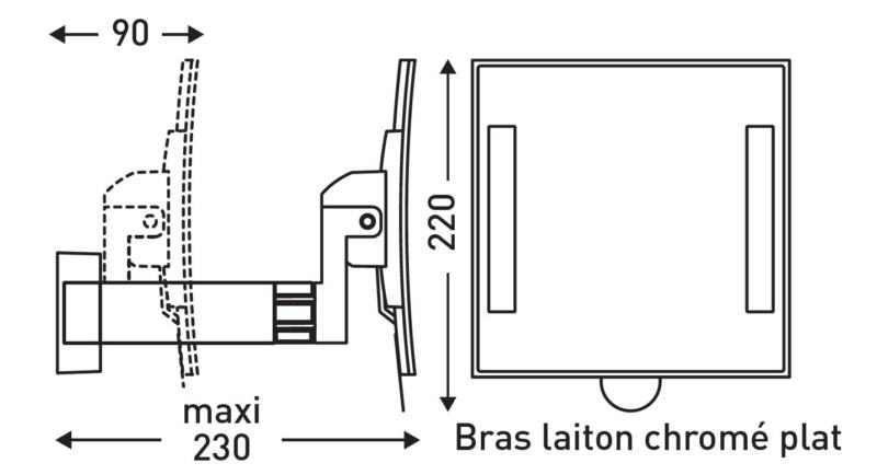 Espelho de parede Galaxy iluminado com bra�o plano