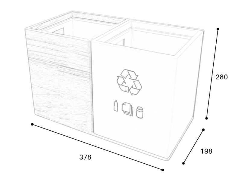 Caixote do lixo para reciclagem Adesign Kaizen