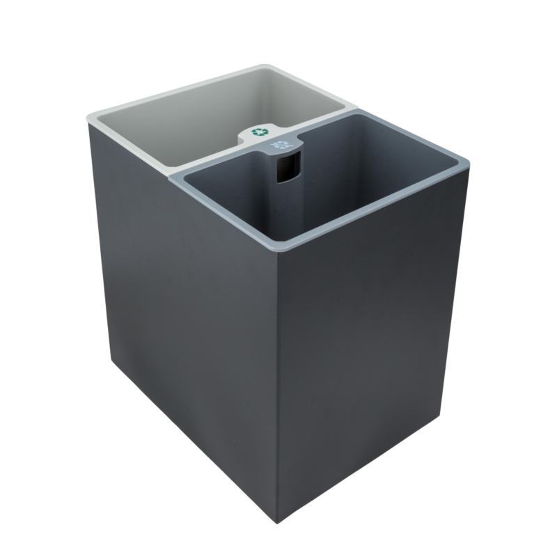 Papeleira/Caixote  Selectiva rectangular com 2 compartimentos 14 Lt