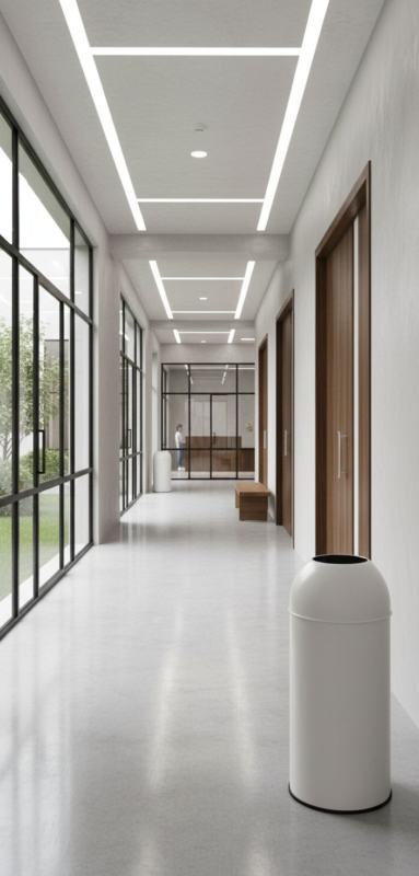 Papeleira aberta de reciclagem Open Dome branco mate 40 Lt