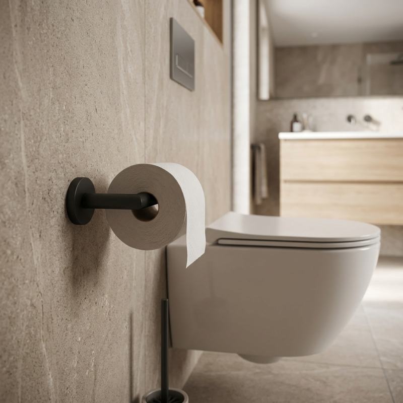 Porta rolos de papel higi�nico preto