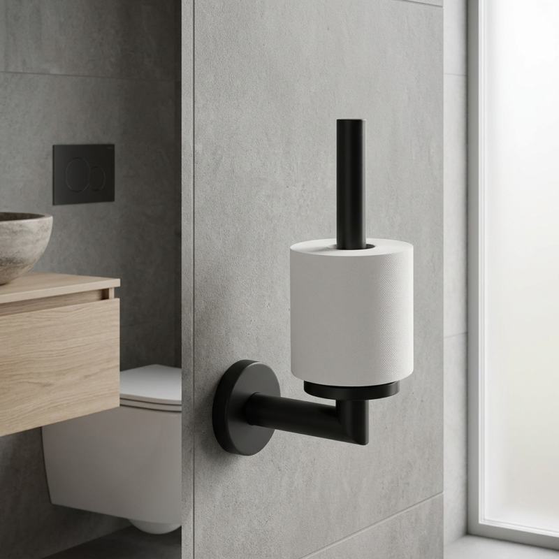 Suporte de reserva para papel higi�nico preto