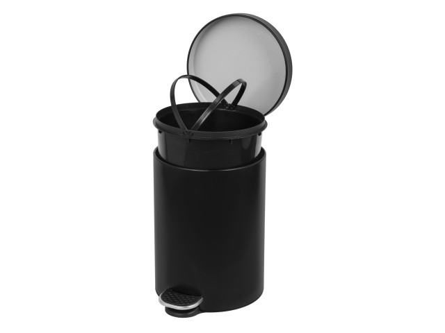 Papeleira/Caixote/Balde - do lixo com pedal 3 L, a�o inox preta