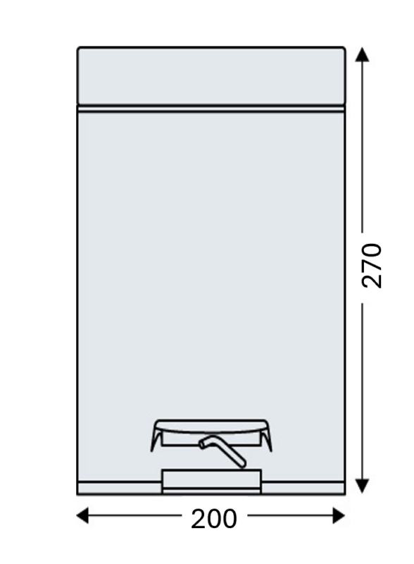 Papeleira/Caixote/Balde - do lixo com pedal 5 L, a�o inox preta
