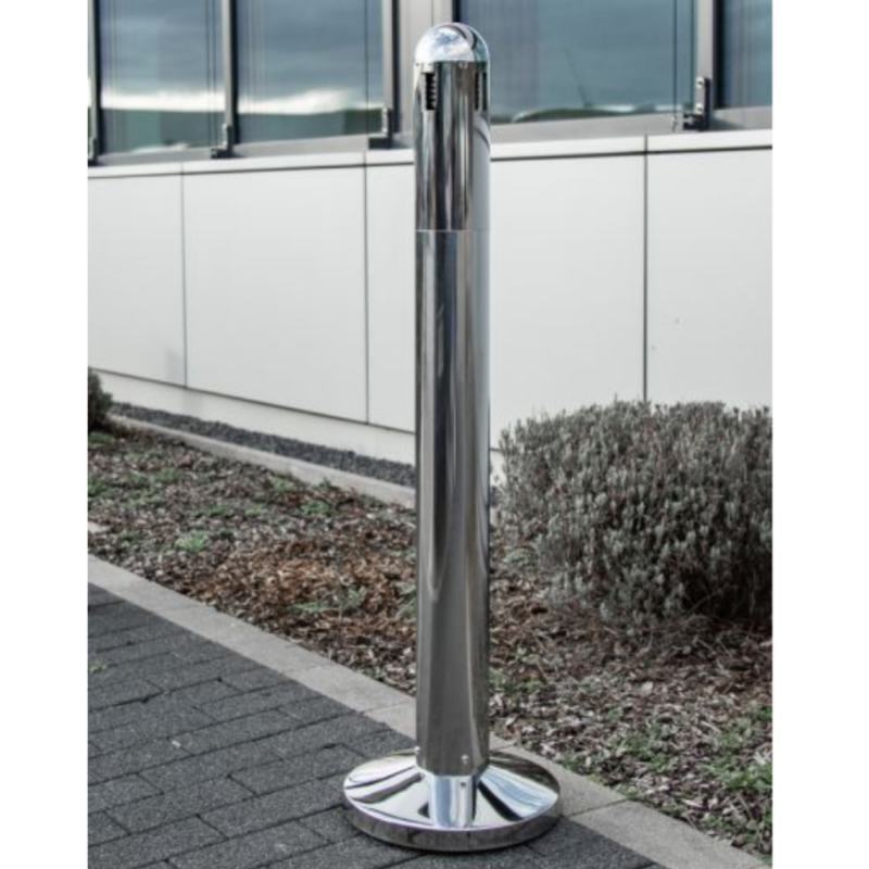 Cinzeiro tubular de p� 3 L em a�o inoxid�vel