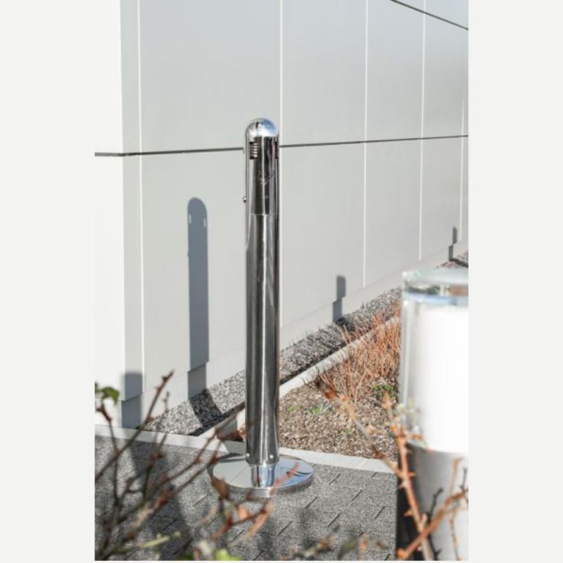 Cinzeiro tubular de p� 3 L em a�o inoxid�vel
