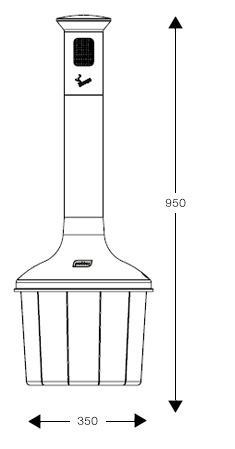 Cinzeiro de pl�stico com suporte de 10 L