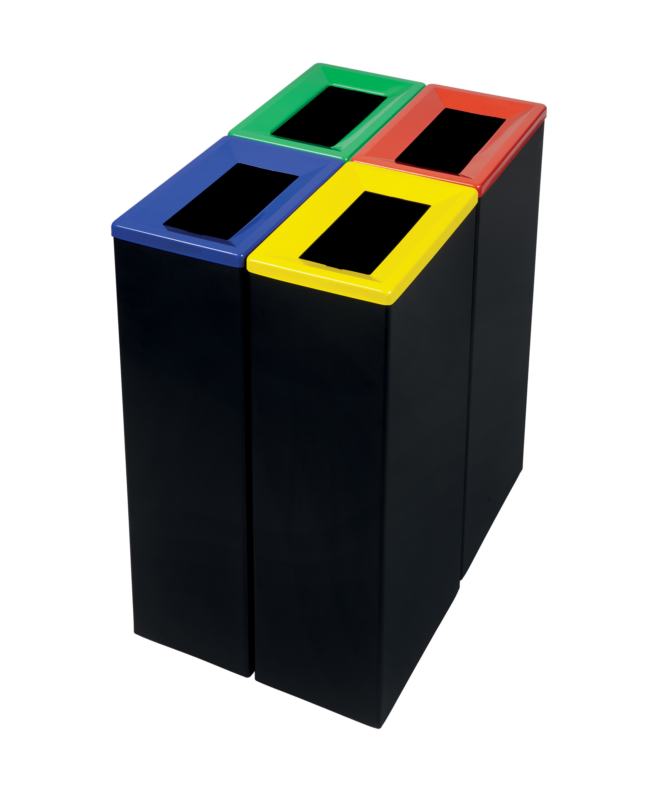 Contentor met�lico para recolha seletiva de 40 L, preto