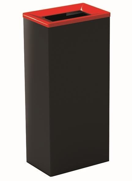 Contentor met�lico para recolha seletiva de 60 L, preto