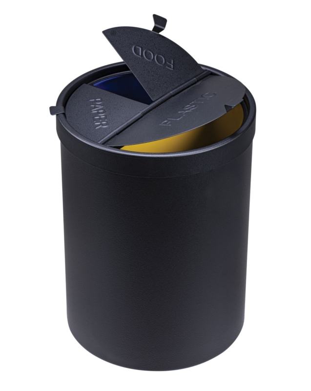 Papeleira/Caixote do lixo de reciclagem com 3 compartimentos