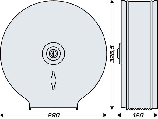Dispensador de papel higi�nico JUMBO 400  a�o inoxid�vel branco