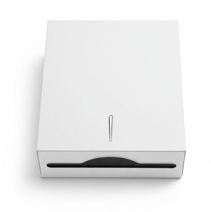 Dispensador de toalhas de m�o em metal branco
