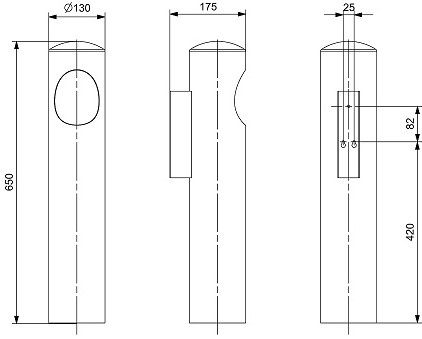 Cinzeiro inox de parede 