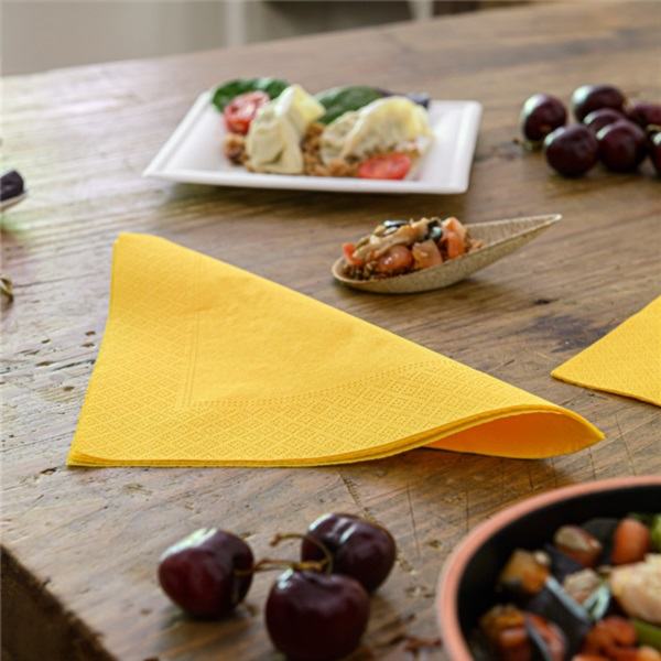 GUARDANAPOS ECOLABEL 2 FOLHAS 18 G/M2 39x39 CM AMARELO SOL TISSUE (1600 UNIDADE)