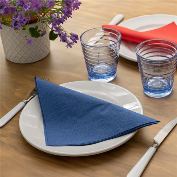 GUARDANAPOS ECOLABEL 2 FOLHAS 18 G/M2 39x39 CM AZUL MARINHO TISSUE (1600 UNIDADE)
