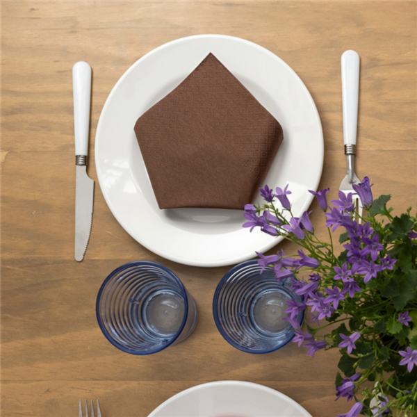 GUARDANAPOS ECOLABEL 2 FOLHAS 18 G/M2 39x39 CM CHOCOLATE TISSUE (1600 UNIDADE)