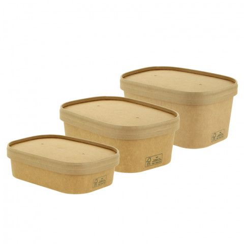 Tampa Kraft/Carto embal Rectangular  500/750/1.000 ml. Pack 50 Uniades