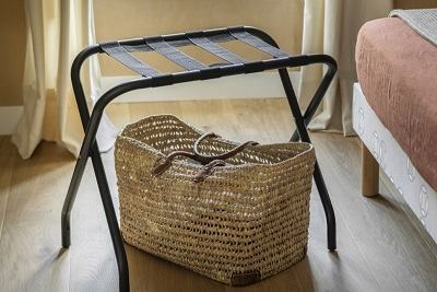 Suporte para mala de HOTEL em a�o cor preto fosco