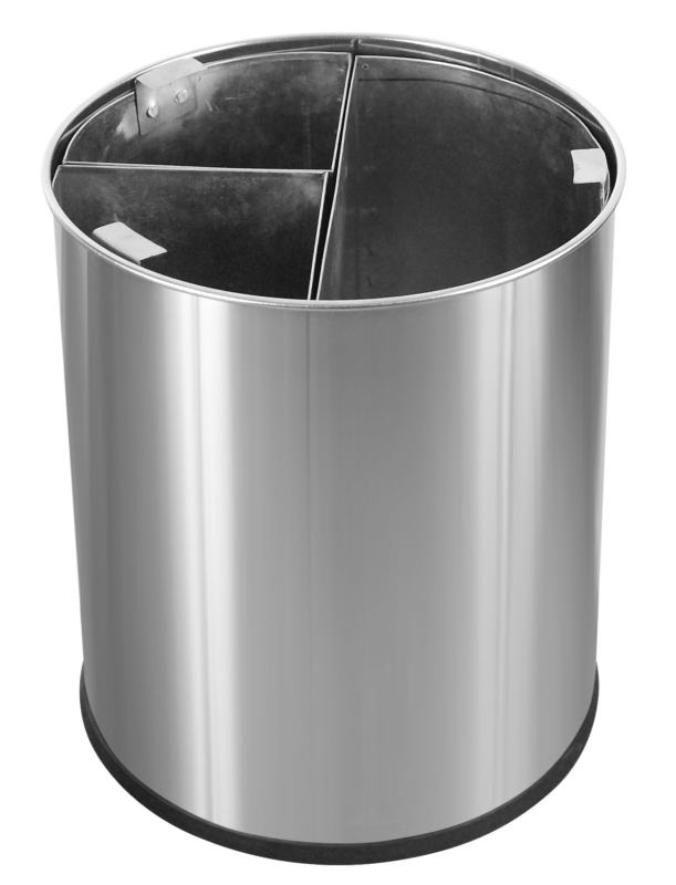 Balde de 40 L em a�o inoxid�vel escovado com 3 compartimentos